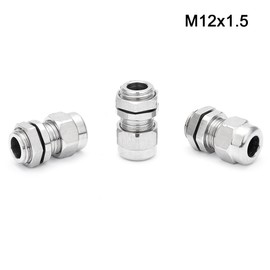 TA-VIGOR 5Pcs M12 x 1.5 Cable Gland, Metal Waterproof Adjustable Wire Connectors Gland Joints for 3mm-6.5mm Cables, Locknut Stuffing Glands with Locknut and Washer