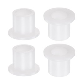 QUARKZMAN 4 Pcs Flanged Plain Bearings Plastic Bushings 10mm Bore x 14mm OD x 14.6mm Length Nylon Bushings White