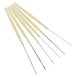yyangz 6PCS Crochet Hook Knitting Tool Long 16cm Plastic Shank Extra Fine Tongue Crochet Hook DIY Knitting Fine Hook Tool Beading Needle Threading Needle for Jewelry Making Art Crafts Sewing
