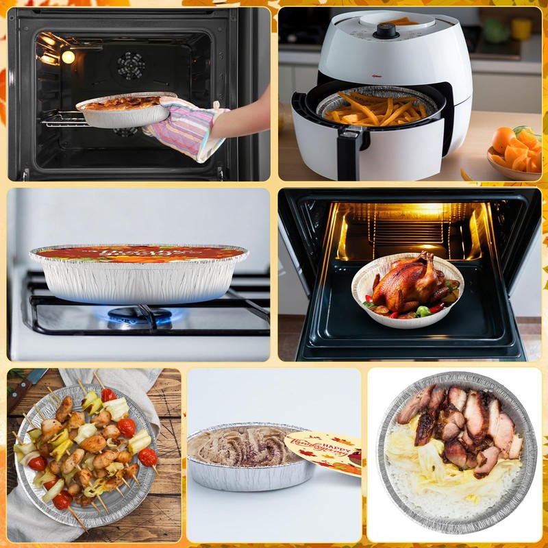 40 Pack Aluminum Pans with Lids for Thanksgiving Aluminum Food