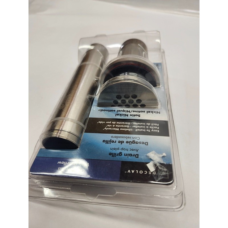 Decolav DBR9295-202 Push Button Closing Umbrella Drain Satin Nickel