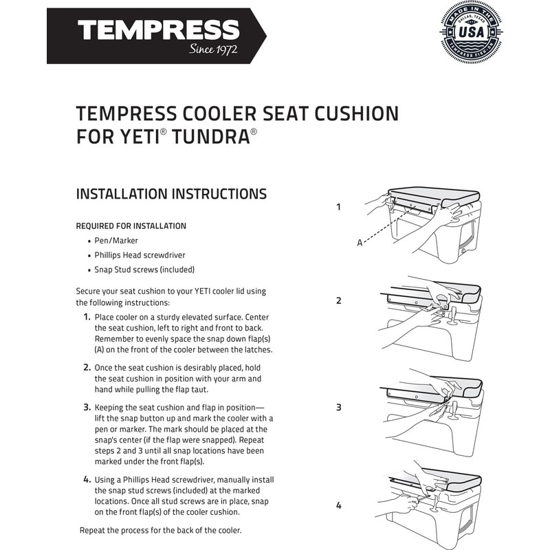 Cooler Seat Cushion for YETI Tundra, White (Cushion Only) (White,