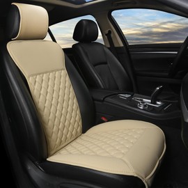 Black Panther Car Seat Cover, Luxury Car Protector, Universal Anti-Slip Driver Seat Cover with Partial Backrest Coverage (Middle Part Only) (1 Piece, Beige)