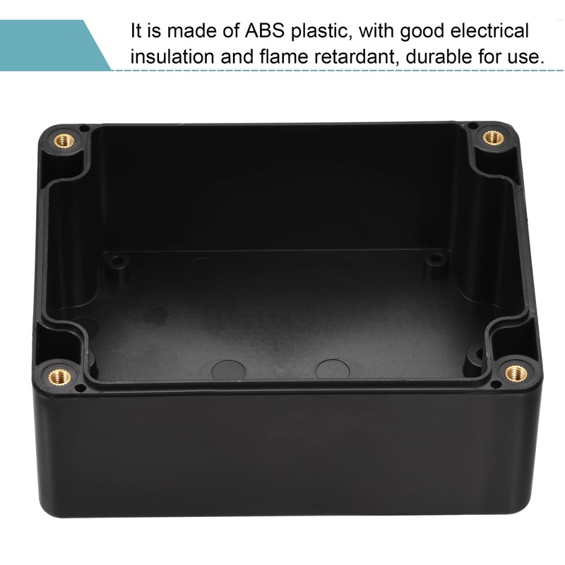 sourcing map Waterproof Junction Box ABS for Electrical Projects Black