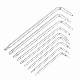 9 Pieces L-shaped Allen Key Torx T6 T7 T8 T9 T10 T15 T20 T25 T27 Key Star Key L Type Wrench Universal Key for Bicycle Car Household Appliances Repair Tool