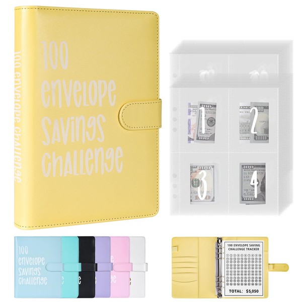 ARRLSDB 100 Envelopes Challenge Binder, 100 Envelopes Money Saving Challenge,