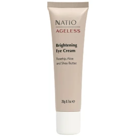 Natio Australia Ageless Brightening Eye Cream 20g - Plumping Eye Cream for Ageing Skin, Suitable for All Skin Types - Rosehip Oil, Aloe Vera and Shea Butter - Made in Australia