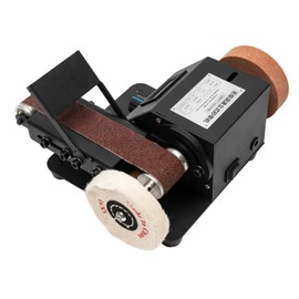 YIYIBYUS Mini Electric Belt Sander Polishing Grinding Knife DIY Sharpener Machine Sharpener w/Belts Adjustable Speed Table Top Grinder Polisher for DIY Wood Sanding Tool Metal Knife Leather