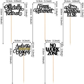 ZHUOWEISM 15 PCS Happy Retirement Centerpiece Sticks Officially Retired Table Flower Centerpieces Sticks No Work Zone Floral Decorations for Retirement Theme Farewell Birthday Party Centerpieces Black