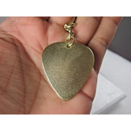 Corona Beer new Corona Beer gold tone metal guitar pick shaped ad promo key chain keychain