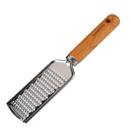 Fackelmann Hand Grater for Parmesan, Cheese and Zester - Cheese Grater Perfect for Pizza and Pasta - Grater Made of Stainless Steel and Beech Wood in Italian Look