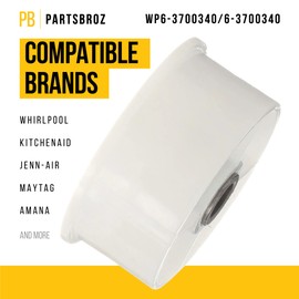 PartsBroz WP6-3700340 6-3700340 Idler Pulley - Compatible With Whirlpool Maytag Crosley Dryer - Replaces AP6009859 1472812 33001783 PS11743032 WP6-3700340VP