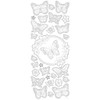 Stickers Butterflies, sheet 10x24 cm, approx. 28 pc, silver, butterflies,