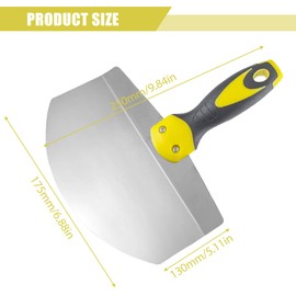 2 pieces drywall spatula, stainless steel painter's spatula with plastic handle, professional spatula tool, wide spatula, scraper for wallpaper removal and scraping walls