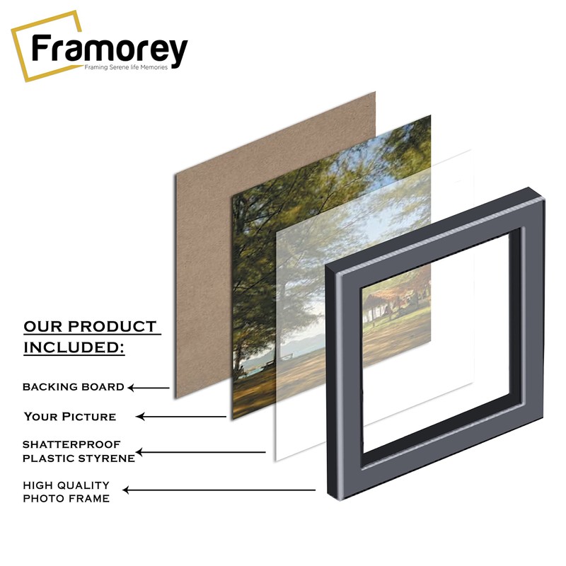 FRAMOREY White 30x30 Frame With Safe Shatterproof Styrene Front &
