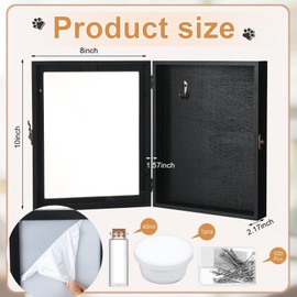 Colingmill Pet Memorial Shadow Box for Dog Cat with Wood Frame Small Bottle Pin Pet Print Kit Wood Frame Urn Ashes Display Case for Loss Dog Remembrance Memory Keepsake(Black,8 x 10 Inch)