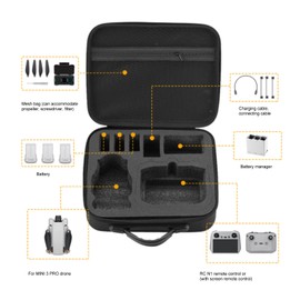 Alomejor Bolsa Portátil para Drones, Bolso de Hombro, Estuche de Transporte para Accesorios Mini 3 Pro