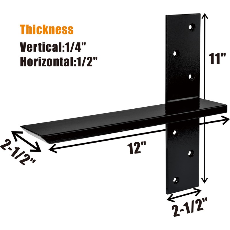 Free Hanging T Shelf Bracket, Solid Heavy Duty Steel Knee