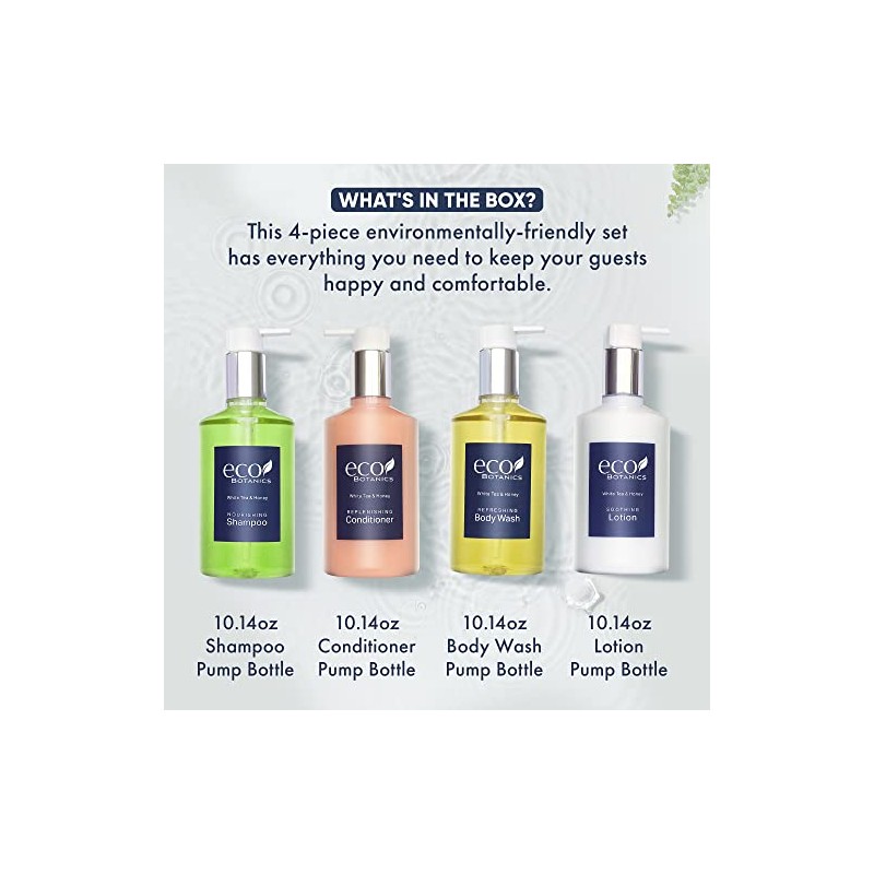 Hospitalidad diversificada, 10.14 oz. Amenities, Eco Botánicos, Complete Set