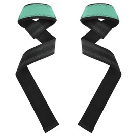 Correas de elevación de peso muerto antideslizantes para levantamiento de pesas, gimnasio, peso muerto, color liso, color verde puro, 26 pulgadas, tamaño mediano, 26 pulgadas, para levantamiento de