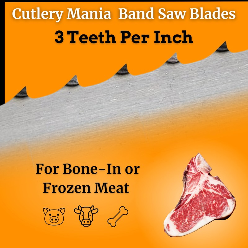 Cutlery Mania 4-Pack Band Saw Blade (Bone-in) 5/8x.022x3TPIx116 inch