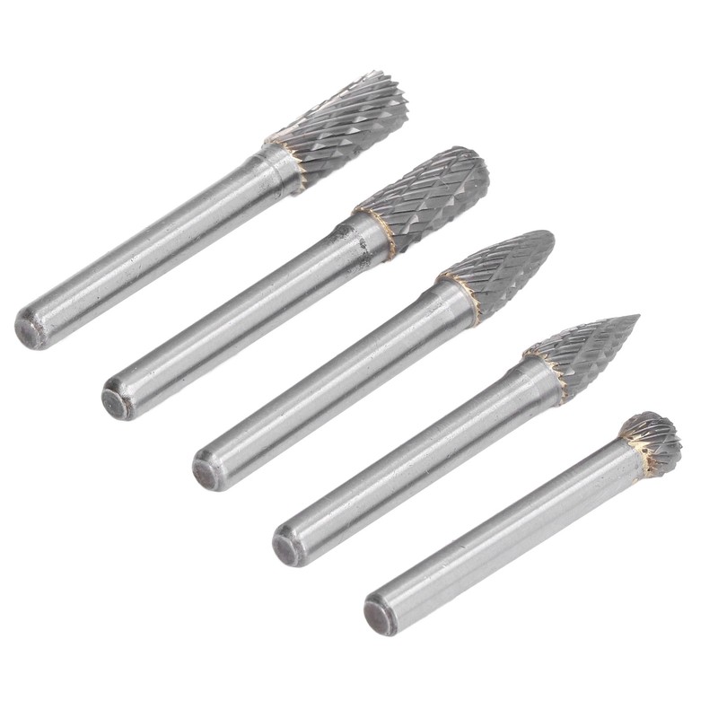 5Pcs Rotary File Bit 2 Pattern Woodworking Grinding Head Drill