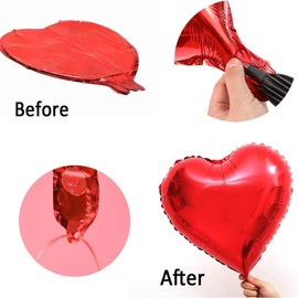 [10 Pack] ADAND Heart Shape Foil Balloons, 18" Mylar Balloons Rainbow Colorful Decoration for Birthday Party/Wedding/Engagement Party/Celebration/Holiday/Party Activities (Red)