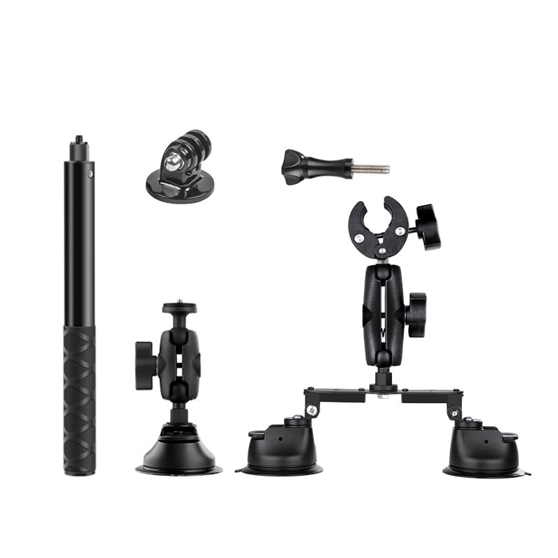 Lupholue 44-Inch Extendable Selfie Stick Car Mount Kit Universal Suction