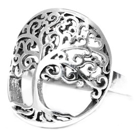 Windalf Irish Maja 17mm Celtic Tree of Life Bohemia Lucky Ring 925 Sterling Silver, Fabric