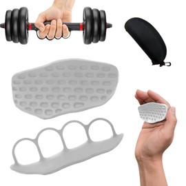 Weight Lifting Gym Grips Fingerless Workout Grips - Ergonomic Rubber Hand Protector Gloves for Weight Lifting, Pull-Ups, Gym Training and Exercise, for men and women (GRAY)