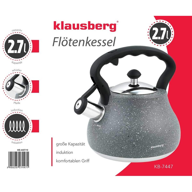 Marble Whistling Kettle Grey Gas Cooker Induction All Stove Types
