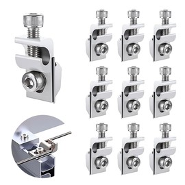 Pack of 10 Solar Panel Grounding Clips, Solar Panel Grounding Clamp, Solar Module Holder, Grounding Clamp for PV Module, Solar Panel Holder, Aluminium PV System, Solar System for Roof, Balcony Power