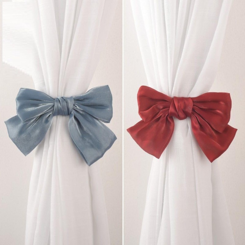 qbodp 2 Pack Bow Curtain Tiebacks Clip Aesthetic Tie Backs