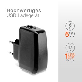 subtel® Ladegerät + USB Kabel 1m kompatibel mit Garmin Fenix 7, 6 Pro 6X, Vivoactive 4 Smartwatch Fitness Tracker Armband Ersatz Ladekabel Auflader 1A Anschluss Stecker