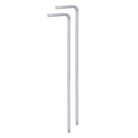 sourcing map 2pcs Ball End Hex Key Wrench 3mm L-Shape Extra Long Arm Hexagon Metric Wrenches Chrome Vanadium Steel Repairing Tool for Home Repair, Silver Tone