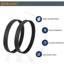 JEDELEOS Correas de repuesto para aspiradora vertical giratoria Hoover de alto rendimiento, compatible con el modelo UH74200, UH74205, UH74210, UH74215, UH74220 Series, piezas de repuesto 440012455 (paquete de 2)