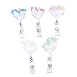 Operitacx 1set Badge Holder Designed Keychain Retractable Badge Reel Carabiner Funny Badge Reels Id Badge Reels Name Badge Reels Badge Clips Retractable Keychain Telescopic Keyring 5pcs