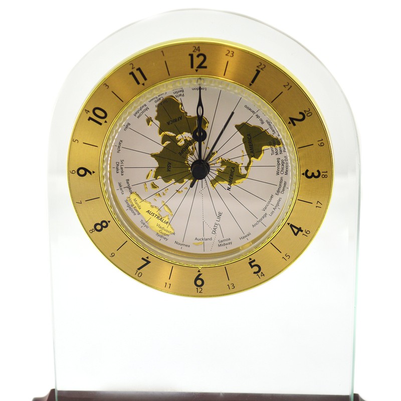 Wm.Widdop Arched Shaped Mantel Clock with World Dial
