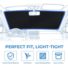 Fit for Toyota Prius 2023-2025 Windshield Sunshade, Customized for Prius 2023 2024 2025 Car Front Window Sun Shades, Automatic Car Sun Shield Accessories, Blocks UV Rays, Keeps Vehicle Cool