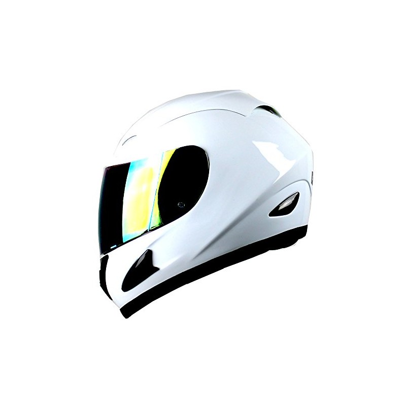 WOW Motorcycle Full Face Helmet Street Bike A Glossy White