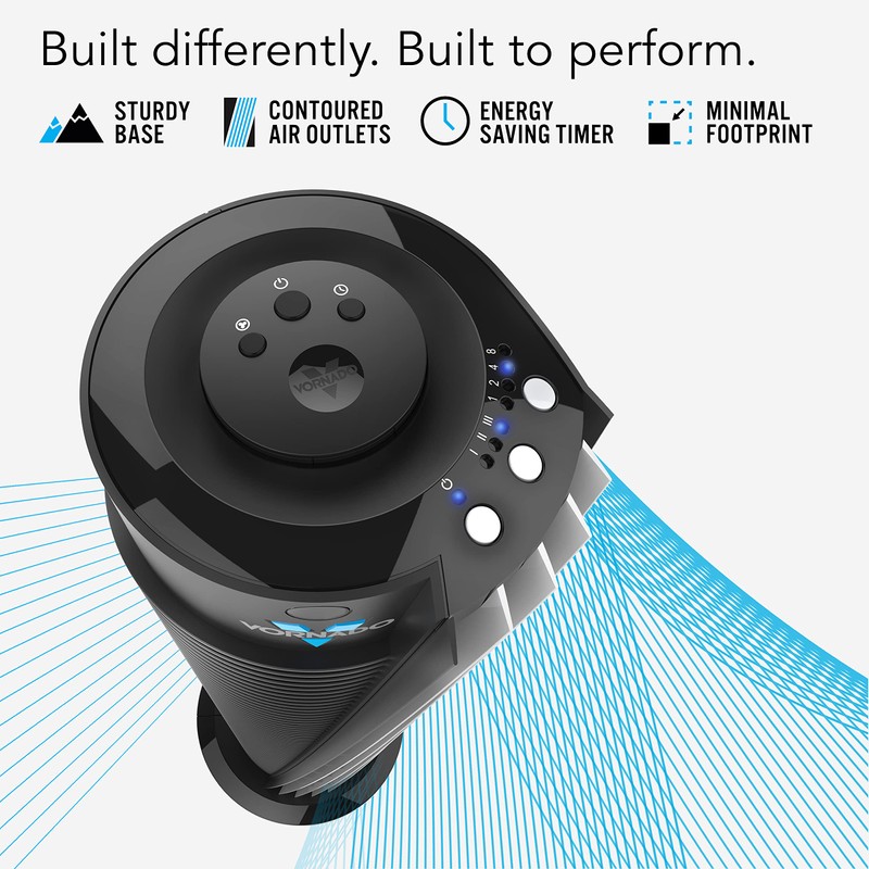 Vornado 143 Whole Room Air Circulator Tower Fan with Timer