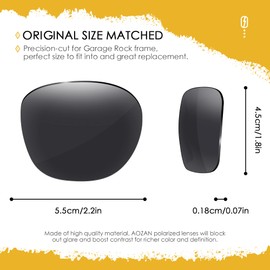 AOZAN ANSI Z87.1 Polarized Replacement Lenses For Oakley Garage Rock OO9175 Sunglasses - Onyx Black