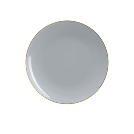 LUXE PARTY NYC Plastic 30 Pack Dinnerware Plates | Disposable| 7.5"| Salad Plate| Appetizer | Dessert| Partyware| Party Supplies | Holidays | Grey and Gold