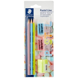 STAEDTLER 13043SBKP1 Pastel Stationery with Pencils, Sharpener and Eraser