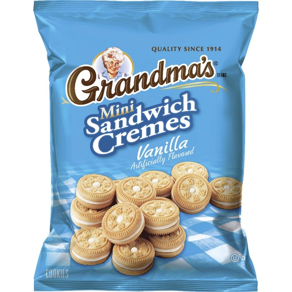 Grandma's Sandwich Cookies, Vanilla Creme Minis, 2.12 Ounce (Pack of 60)