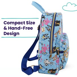 Bluey and friends Mini PU Leather Backpack Purse with Adjustable Straps 10 In (Blue, One Size)
