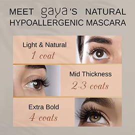 Vegan Black Mascara for Sensitive Eyes, Natural Hypoallergenic mascara, Buildable Lengthening and Volumizing for Natural Looking, Cruelty Free, Ophtha