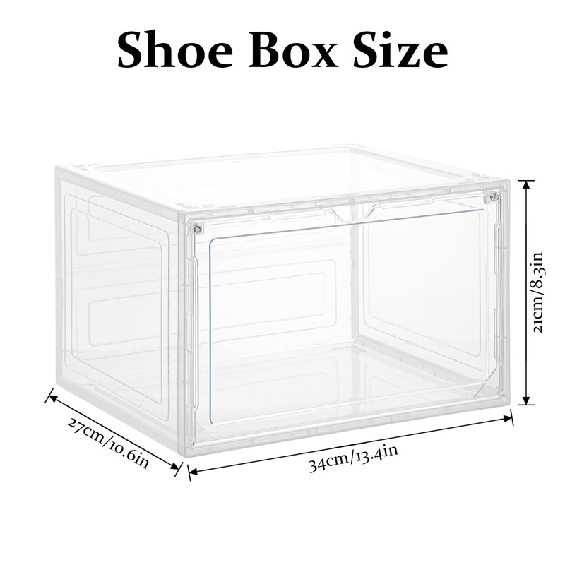 DEEZOMO Upgraded X-Large Shoe Organizer, Stackable 6 Pack Plastic Shoe