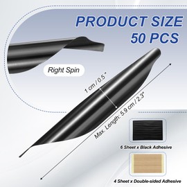PATIKIL Arrows Spin Vanes, 50 Pack 1.8 Inch Plastic Arrow Fletching Archery Arrow Feather Right Twist Fletch for DIY Target Shooting, Black