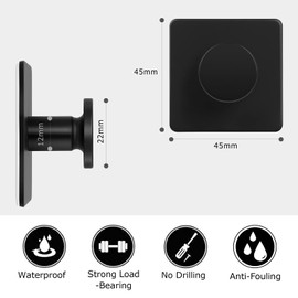 Black Adhesive Hooks PiGerbaby Stainless Steel Wall Hooks Pack of 3 Towel Hooks No Drilling Rustproof Kitchen and Bathroom Towel Holder